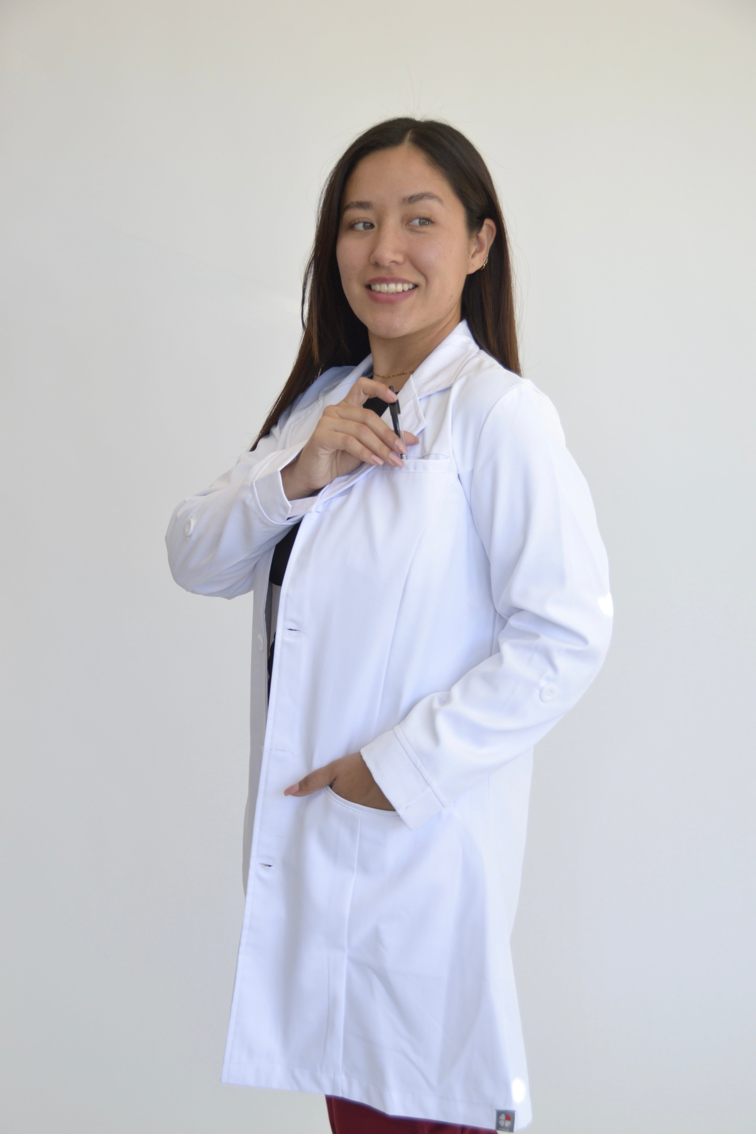 ALBA 36 INCH WHITE COAT FOR WOMEN