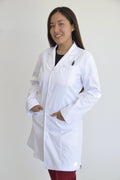 ALBA 36 INCH WHITE COAT FOR WOMEN
