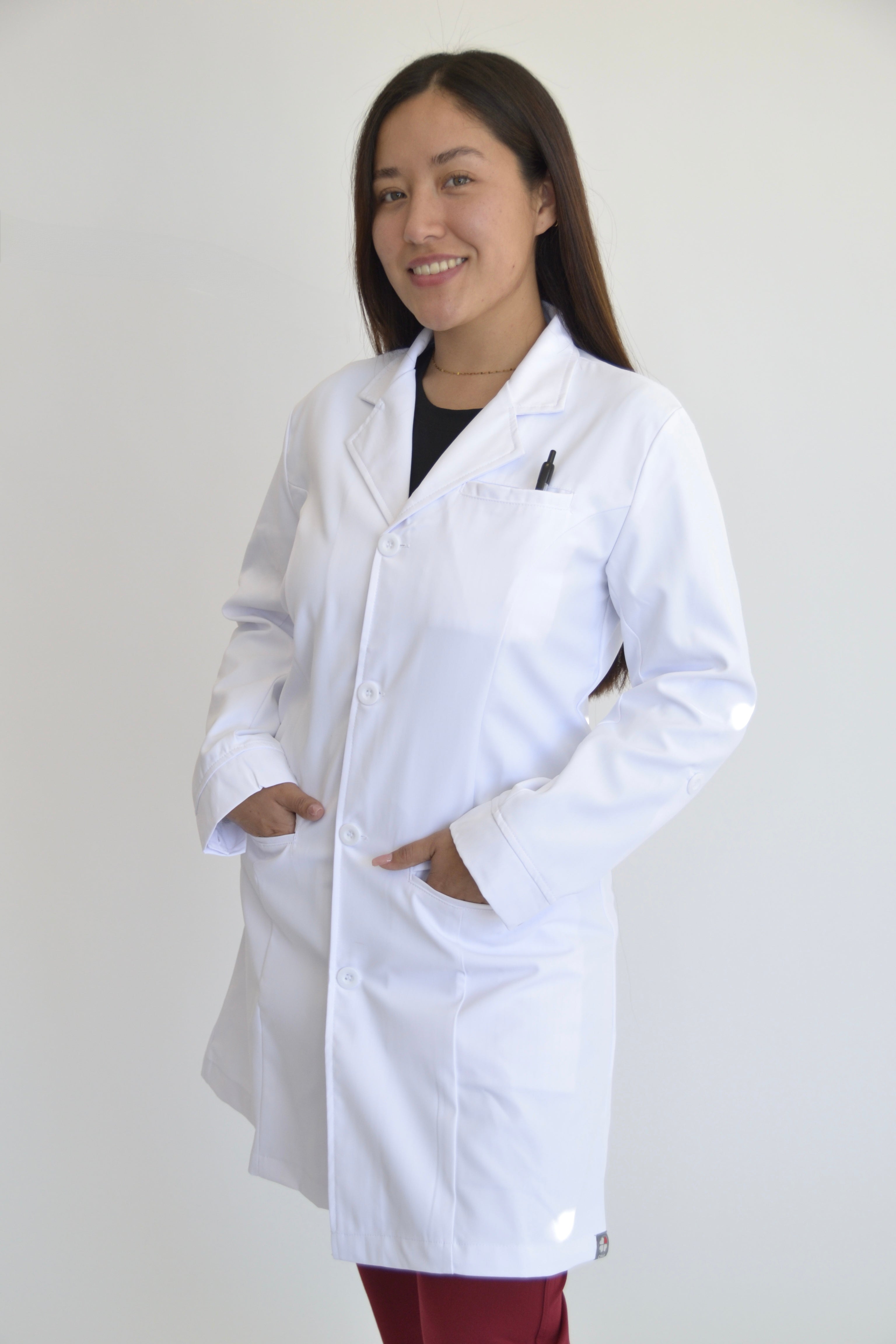 ALBA 36 INCH WHITE COAT FOR WOMEN