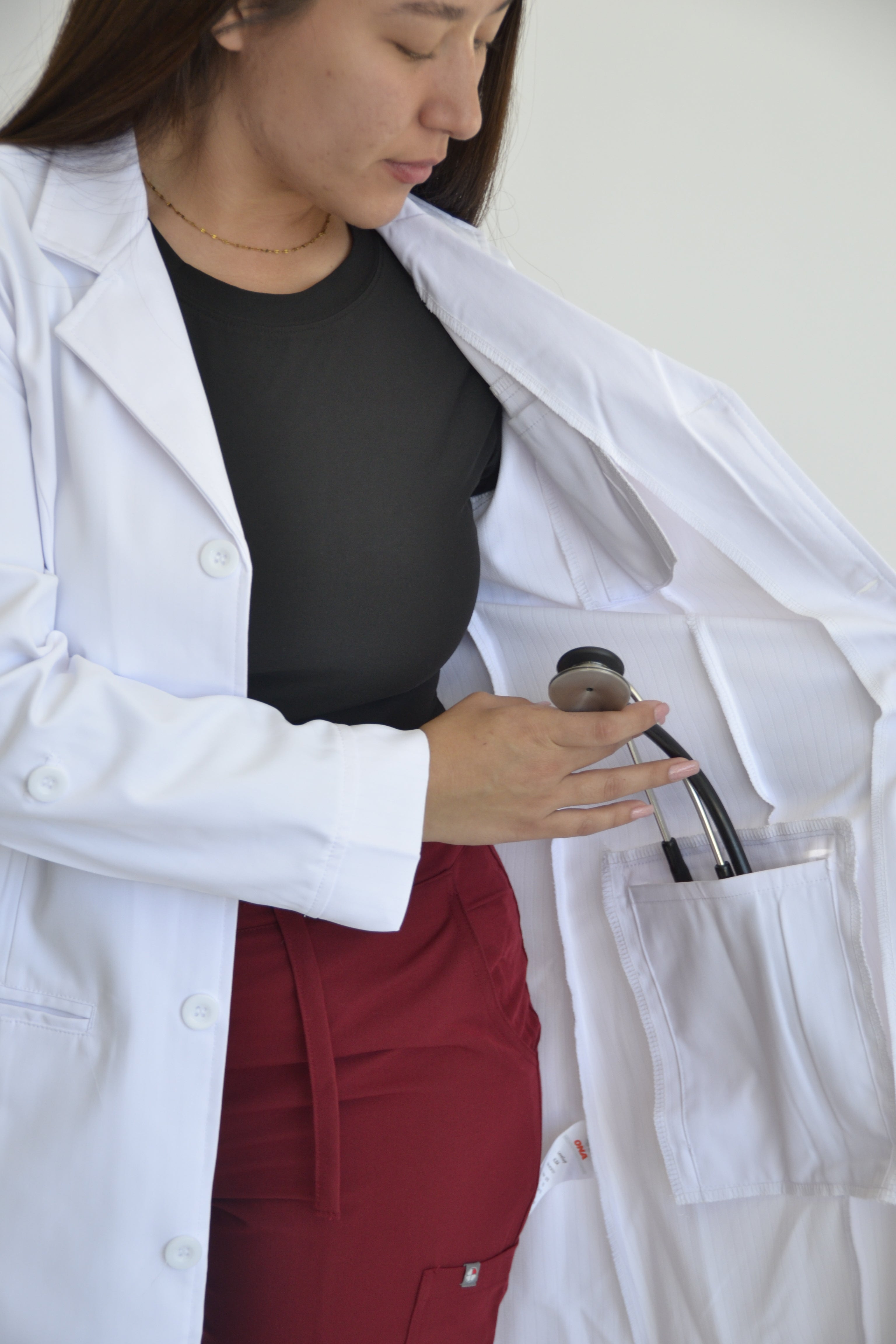 ALBA 36 INCH WHITE COAT FOR WOMEN
